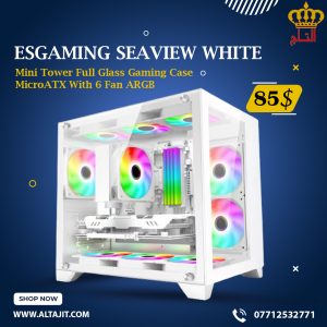 ESGAMING SEAVIEW WHITE With 6 FAN ARGB Computer Case
